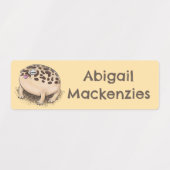 砂降おもしろいりカエルのパーソナライズされた漫画 ラベル (デザイン2)