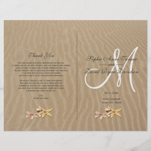 砂魚類ビーチ結婚式計画 チラシ (正面)