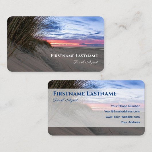 砂鮮やか砂丘ビーチサンセット海旅行代理店 名刺 (正面/裏面)