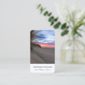 砂鮮やか砂丘ビーチサンセット海旅行代理店 名刺 (スタンド正面)