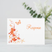 砂　オレンジ　白　トロピカル　ビーチ　RSVP　カード 招待状 (スタンド正面)