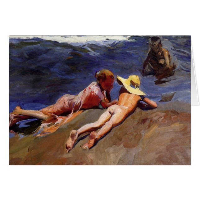 砂、バレンシアのビーチ- Joaquín Sorolla (正面横)