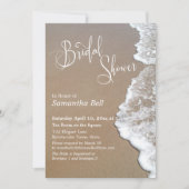 砂&フォームビーチフォトホワイトタイプ、ブライダルシャワー 招待状 (正面)