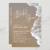 砂&フォームビーチフォトホワイトタイプ、ブライダルシャワー 招待状 (正面/裏面)