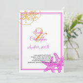 砂+海/オレンジ+暗い赤紫色/結婚式招待状 招待状 (スタンド正面)