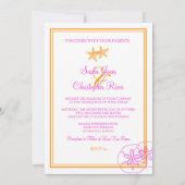 砂+海/オレンジ+暗い赤紫色/結婚式招待状 招待状 (裏面)