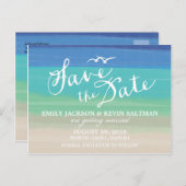 砂、海、シーグル |絵を描海の保存 案内ポストカード (正面/裏面)