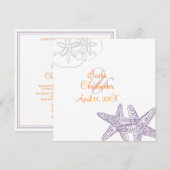 砂+海/紫+オレンジ/結婚式招待状 招待状 (正面/裏面)