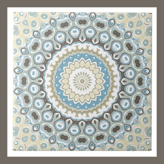 砂、青、流木の色調の沿岸曼荼羅 タイル