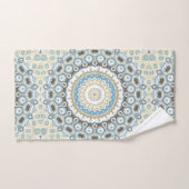 砂、青、流木の色調の沿岸曼荼羅 バスタオルセット (ハンドタオル)