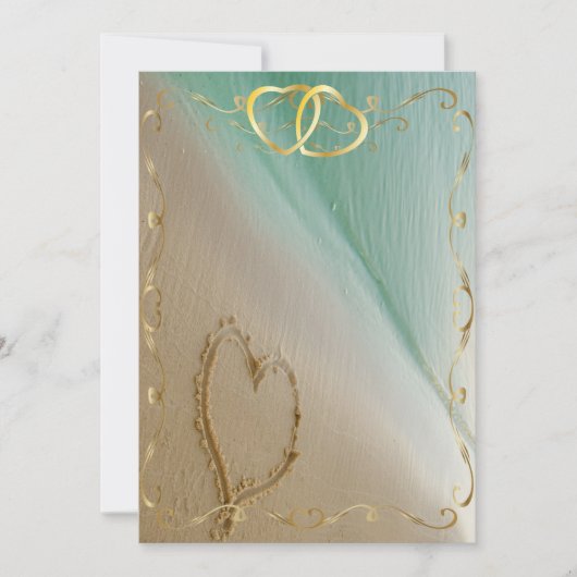 砂Invitation4で切り分けられるハート 招待状 (正面)