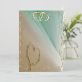 砂Invitation4で切り分けられるハート 招待状 (スタンド正面)