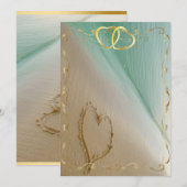 砂Invitation4で切り分けられるハート 招待状 (正面/裏面)