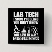 研おもしろい究技術引用文検査技師 缶バッジ (正面)