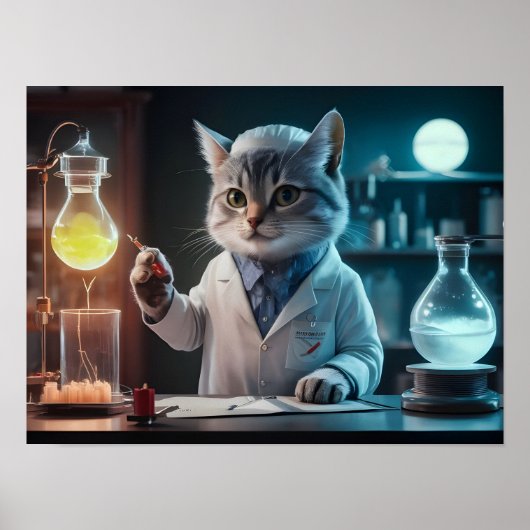 研お洒落究室の猫科学者 ポスター (正面)