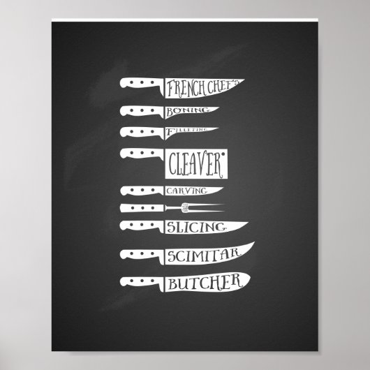 研修シェフ調理師レシピナイフ肉切り ポスター (正面)