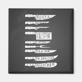 研修シェフ調理師レシピナイフ肉切り マグネット (正面)