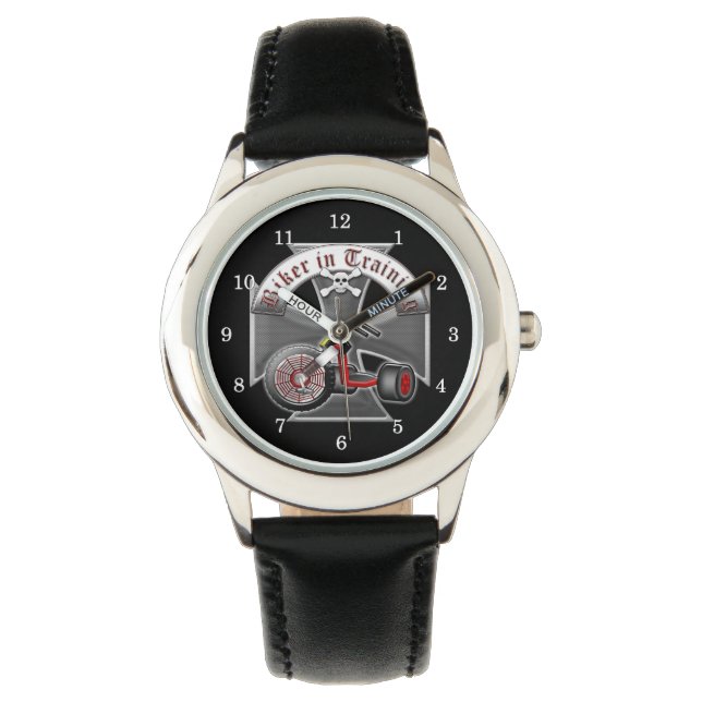 研修バイクもしくは自転車に乗る人 腕時計 (正面)