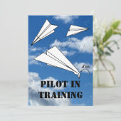 研修パイロット飛んでいる紙飛行機 招待状 (スタンド正面)