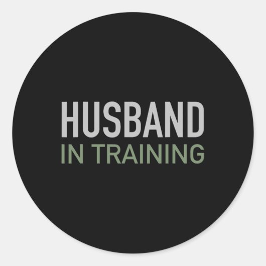 研修中の夫 面白い新郎へのプレゼント 結婚式 婚約 ラウンドシール (正面)