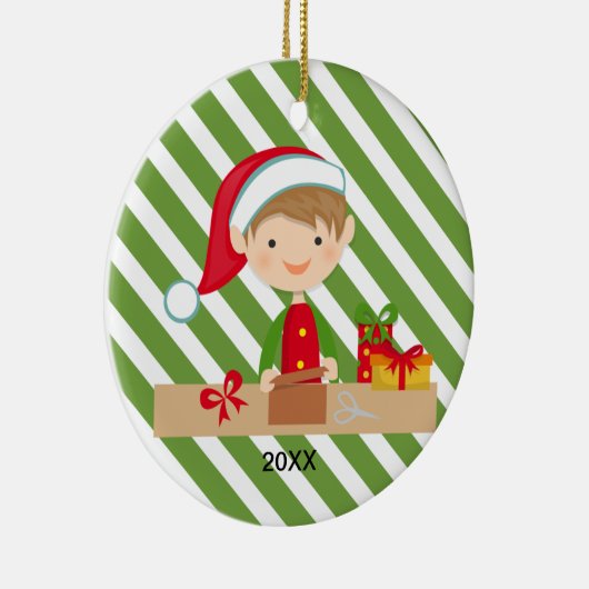 研修会のオーナメントの小妖精や小人の男の子 セラミックオーナメント (右)