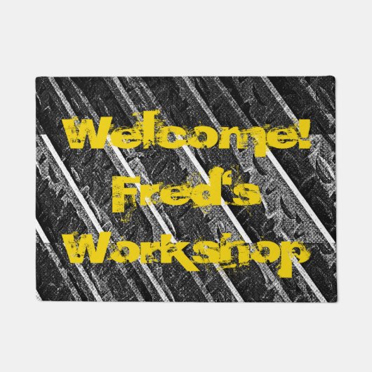 研修会のガレージの人の洞窟の産業カスタムな玄関マット ドアマット (正面)