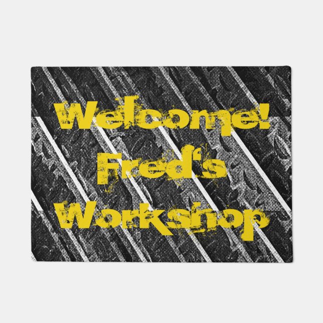 研修会のガレージの人の洞窟の産業カスタムな玄関マット ドアマット (正面)