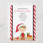 研修会のクリスマス・パーティの招待の愛らしい小妖精や小人 招待状 (正面)