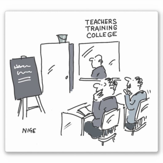 研修先生いたずら。先生訓練 シール (正面)