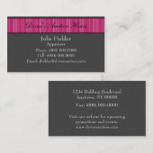 研磨ストライプ名刺、灰色、ピンク 名刺 (正面/裏面)