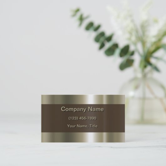 研磨モダン金属 名刺 (スタンド正面)