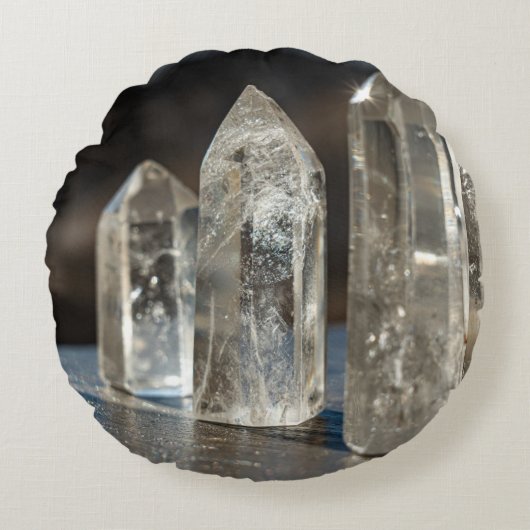 研磨点結晶エネルギー装飾用クッション ラウンドクッション (正面)