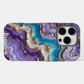 研磨石抽象芸術(金ゴールドアクセント付) Case-Mate iPhoneケース (裏面 (横))