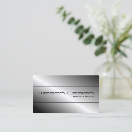 研磨銀モダンデザイン名刺 名刺 (スタンド正面)