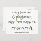 研究か盗作か? ポストカード (正面/裏面)