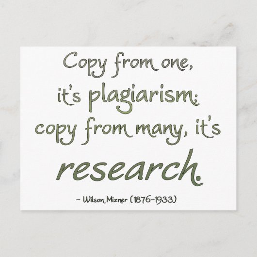 研究か盗作か? ポストカード (正面)