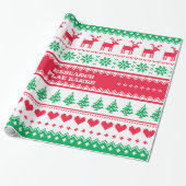 研究の平らな地球のクリスマスのギフトの包装紙 ラッピングペーパー (アンロールド)