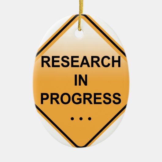 研究の進行中の印 セラミックオーナメント (正面)