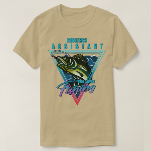 研究アシスタント大好き魚釣り引用文 Tシャツ (デザイン正面)