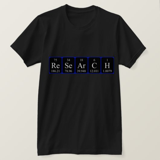 研究周期表名のシャツ Tシャツ (デザイン正面)
