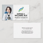 研究員 | 顕微鏡 | 遺伝子ロゴ 名刺 (正面/裏面)