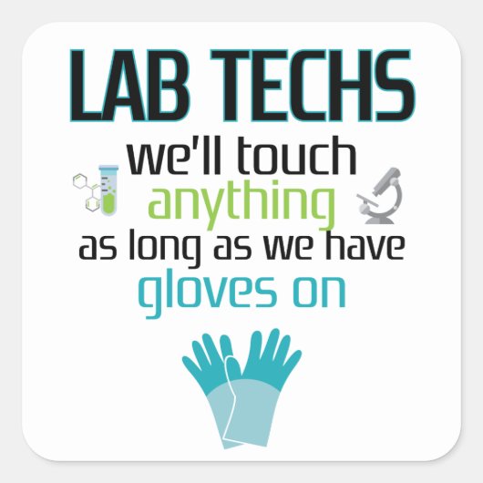 研究室おもしろい技術者研究室男性女性 スクエアシール (正面)