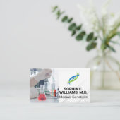 研究室で働く研究者走の試験 | ジーン 名刺 (スタンド正面)