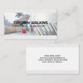 研究室で実験する科学者 名刺 (正面/裏面)