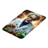 研究室で調合薬を混ぜる科学者 マグネット (左側)