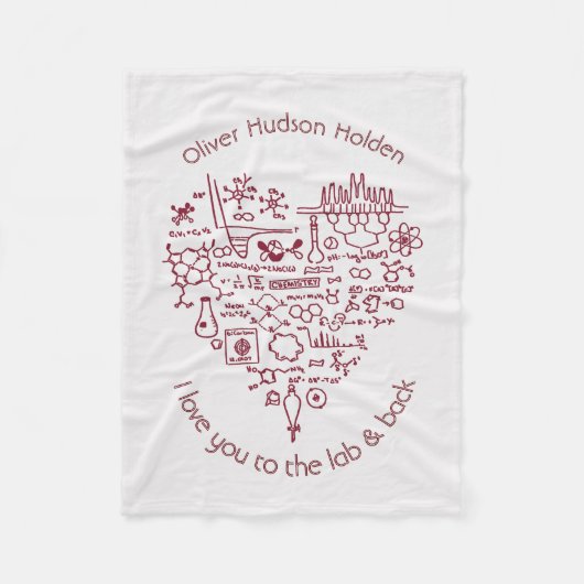 研究室とバックの化学者の贈り物にカスタムあなたを愛する フリースブランケット (正面)