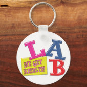 研究室のモットー – 結果を得る – 医学研究所 キーホルダー (正面)