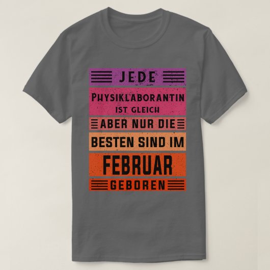 研究室の技術者の誕生日2月Physi生まれ Tシャツ (デザイン正面)