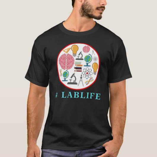 研究室の生活 - ラボライフ Tシャツ (正面)