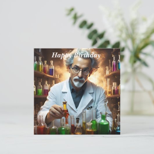研究室の科学者がポーションを混ぜる,誕生日 カード (スタンド正面)